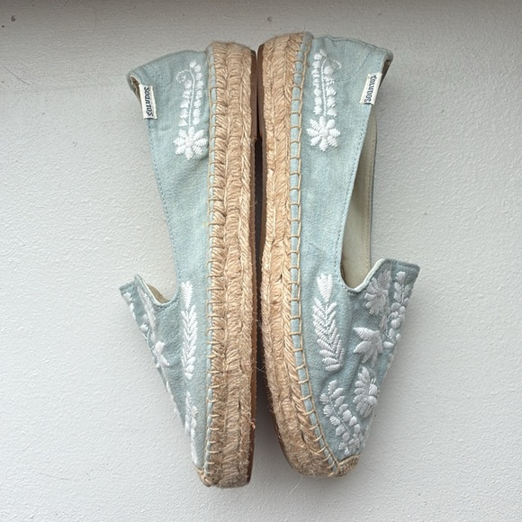 Soludos Women's Embroidered Espadrilles - Light Blue - Picture 4 of 8